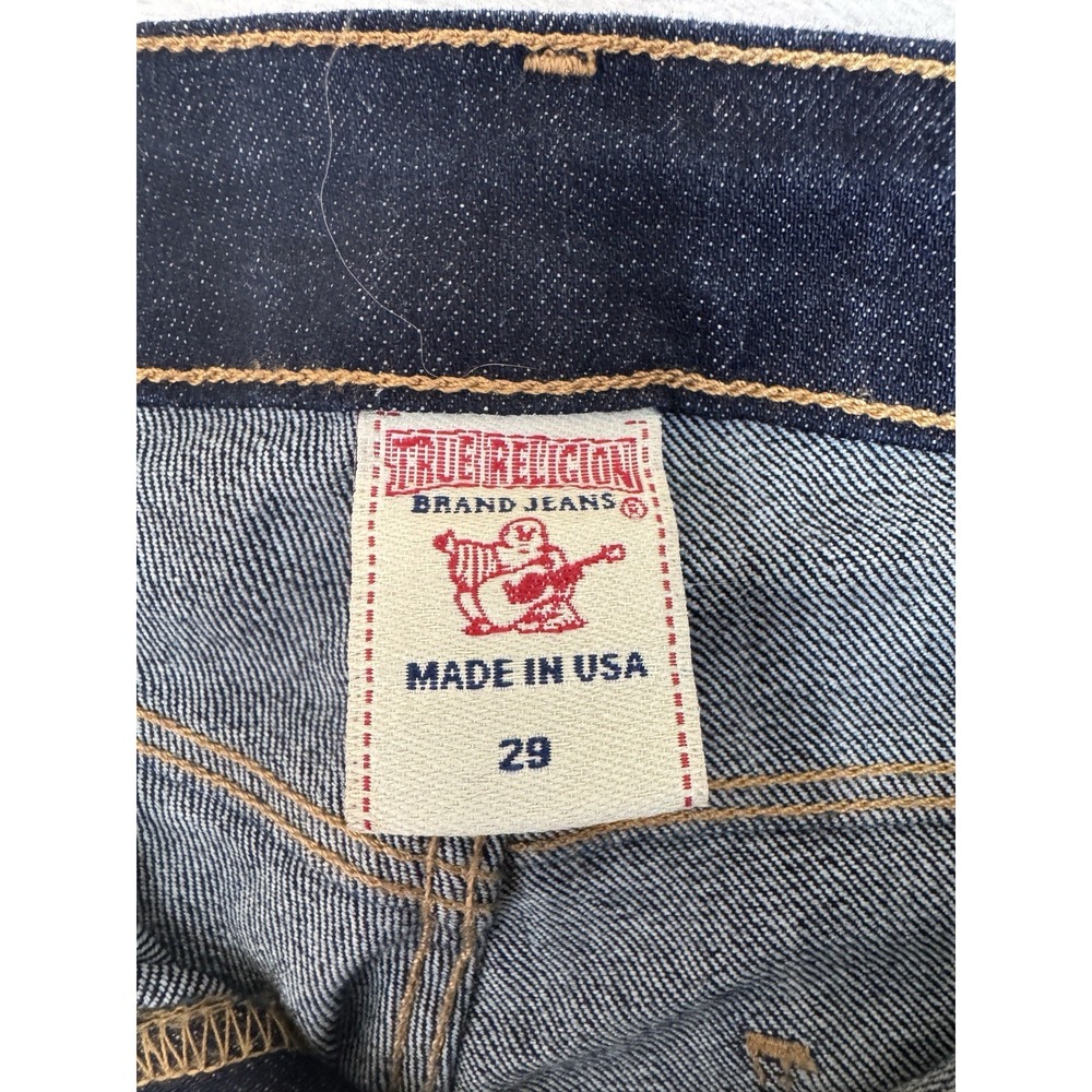True Religion Slim Mid Rise Jeans Women's 29x29 Dark Wash Studded Side USA - Picture 7 of 12